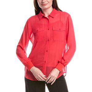 Dkny Womens  Button Down Chiffon Top